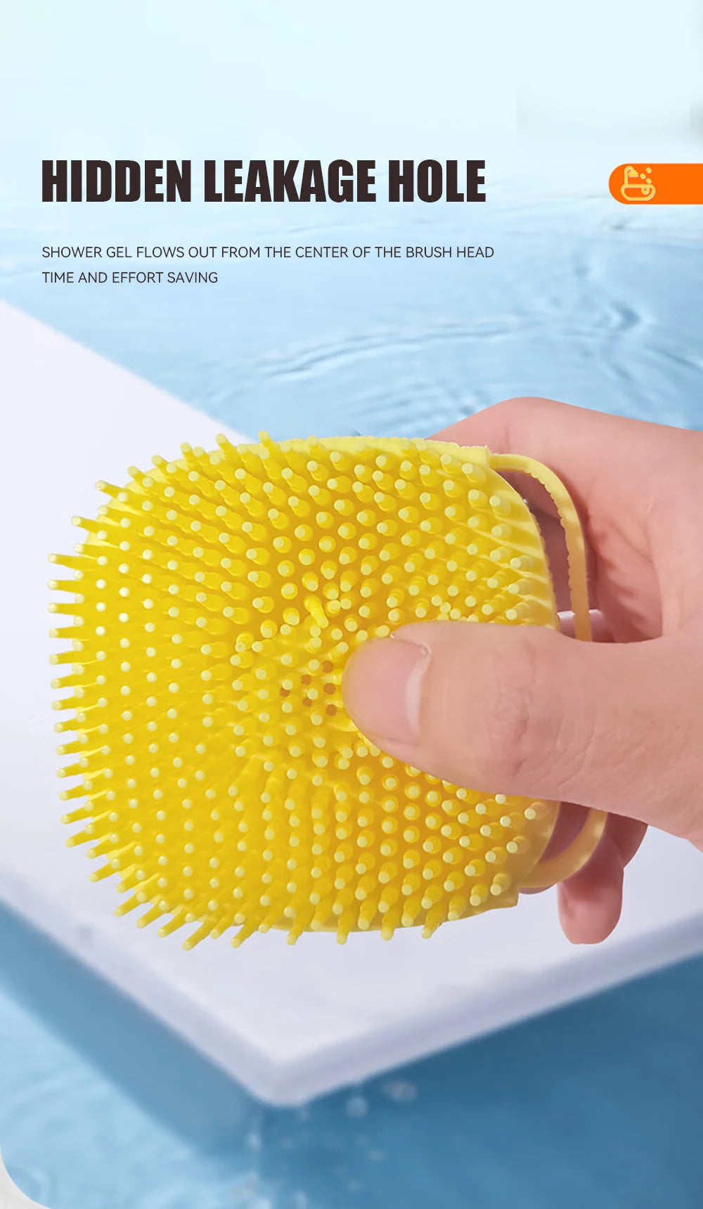 3-in-1 Dog Bathing Brush with Shampoo Dispenser