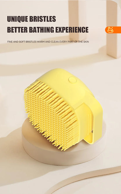 3-in-1 Dog Bathing Brush with Shampoo Dispenser